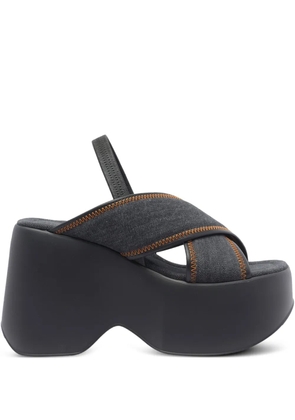Vic Matie 100mm denim sandals - Black