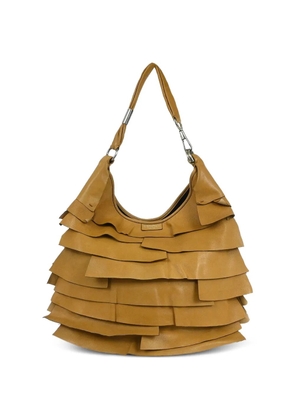 Saint Laurent Pre-Owned 2014 Saint Tropez ruffled leather handbag - Neutrals