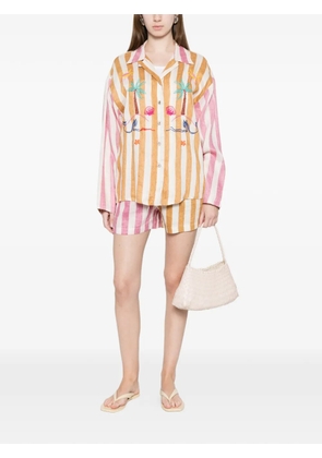 SUSANNA BLU embroidered striped shirt - White