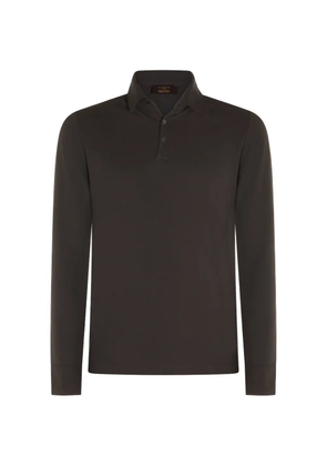 Zanone long-sleeve polo shirt - Brown