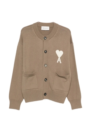 AMI Paris logo-detail cardigan - Neutrals