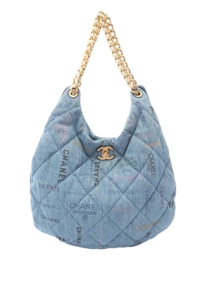 CHANEL Pre-Owned 2021-2026 Quilted Denim Mood hobo bag - Blue
