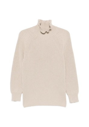 Max Mara ruffled cotton sweater - Neutrals