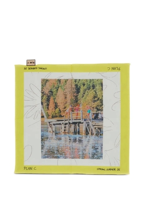 Plan C printed square scarf - White