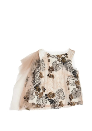 PSOPHIA floral-embellished blouse - Neutrals