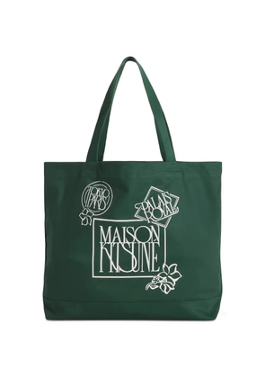 Maison Kitsuné Art Nouveau stamp tote bag - Green