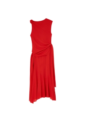 GANNI knot sleeveless midi dress - Red
