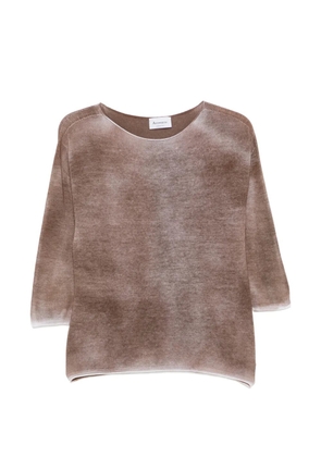 AROVESCIO boat-neck T-shirt - Brown
