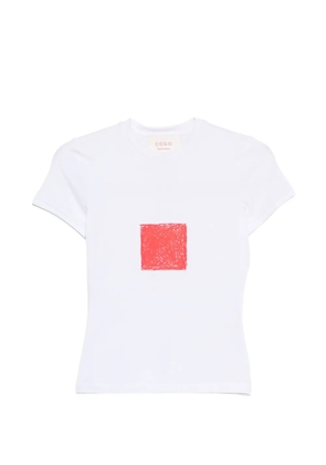 CO.GO square-print T-shirt - White
