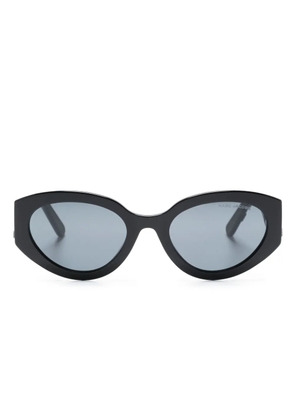 Marc Jacobs Eyewear embossed-logo oval-frame sunglasses - Black