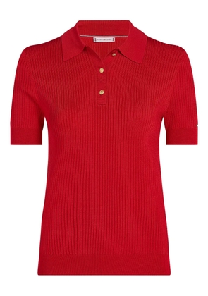 Tommy Hilfiger ribbed polo shirt - Red