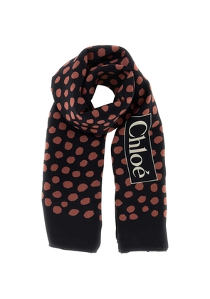Chloé Chloé Spotted square scarf - Black