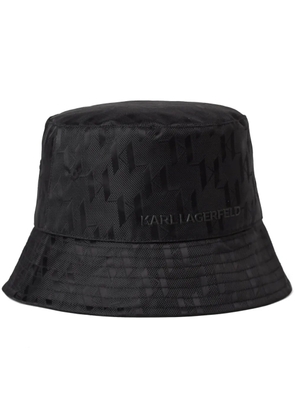 Karl Lagerfeld K/Etch monogram-jacquard bucket hat - Black