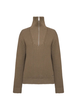 HUGO zip ribbed jumper - Brown