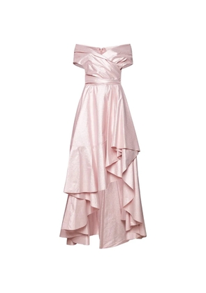 Talbot Runhof off-shoulder ruffled dress - Pink