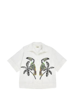 PSOPHIA toucan-print cotton shirt - White