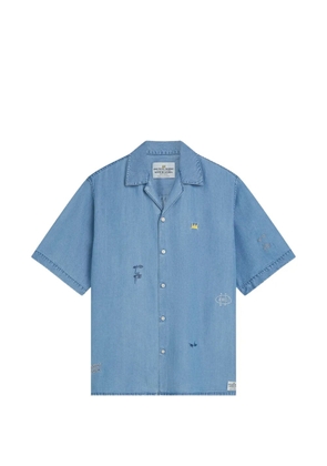 Scotch & Soda x Basquiat embroidered short-sleeve shirt - Blue