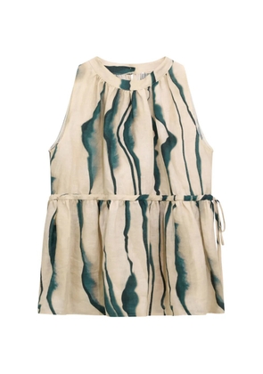 Liviana Conti Emerin gathered print top - Neutrals