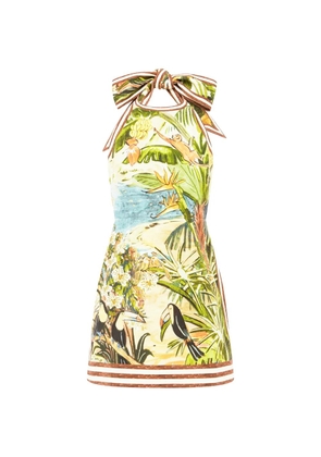 ALEMAIS Toucan Tango halter printed mini dress - Green