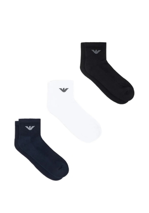 Emporio Armani logo socks set (set of three) - Black