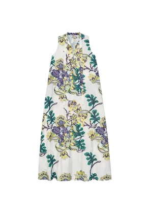 PSOPHIA floral-print tie-neck dress - White