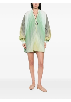 Marrakshi Life striped buttoned mini dress - Green