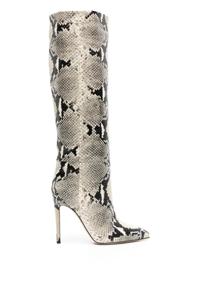Paris Texas 105mm snakeskin-effect boots - Neutrals