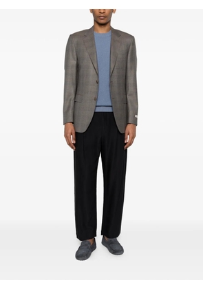 Canali check two-button blazer - Brown