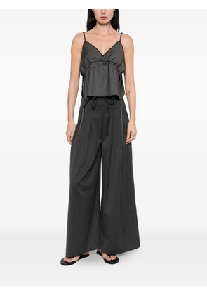 La Piscine lace-trim top - Grey