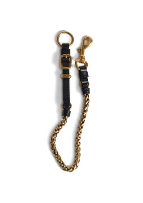 Miu Miu logo-engraved keyring - Gold