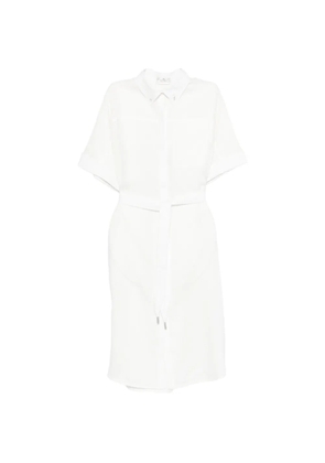 PANICALE buttoned belted midi dress - White