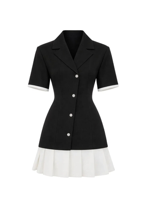 Manière De Voir Baya pleated-skirt blazer mini dress - Black