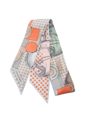 Hermès Pre-Owned 2000s Cavalier En Formes ribbon scarf silk - Neutrals