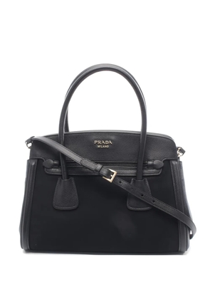 Prada Pre-Owned 2010s Handbag canvas Saffiano leather black 2WAY