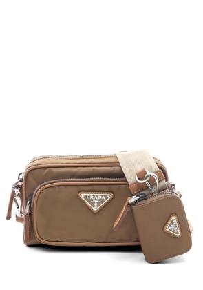 Prada Pre-Owned 2010s triangle-logo shoulder bag - Brown