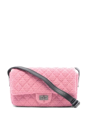 CHANEL Pre-Owned 2009-2010s 2.55 tweed lambskin shoulder bag - Pink
