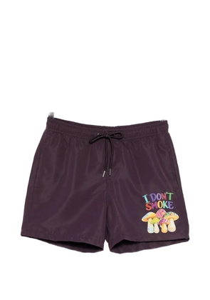 Melt print drawstring shorts - Purple