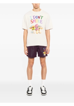 Melt print drawstring shorts - Purple