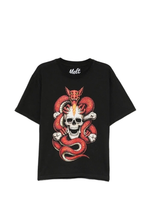 Melt skull print T-shirt - Black
