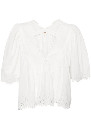 Free People costa eyelet top - White