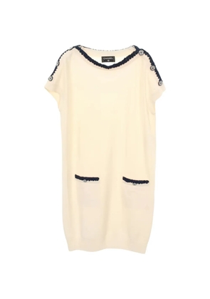 CHANEL Pre-Owned 1986~1988 Coco mark knitted mini dress - Neutrals