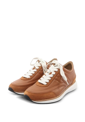 Hermès Pre-Owned 2010s vintage leather suede sneakers - Brown