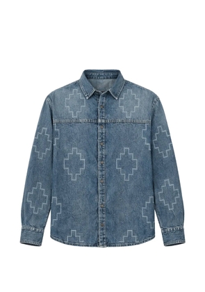 COUNTY OF MILAN patterned denim shirt - Blue