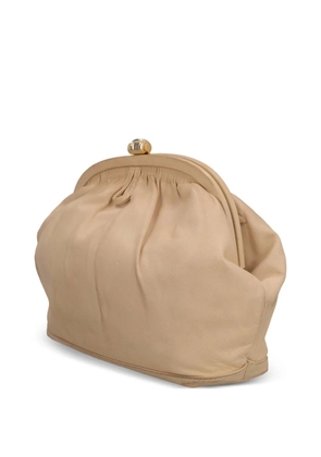 Vintage leather clutch bag - Neutrals