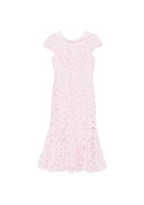 Self-Portrait lace scoop-back midi dress - Pink