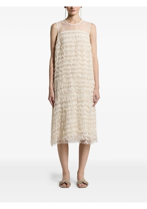 Peserico fringed midi dress - Neutrals