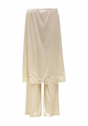 Ashley Williams lace- detailed trousers - Neutrals