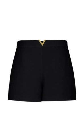 Valentino Garavani logo-detail crepe-couture shorts - Black