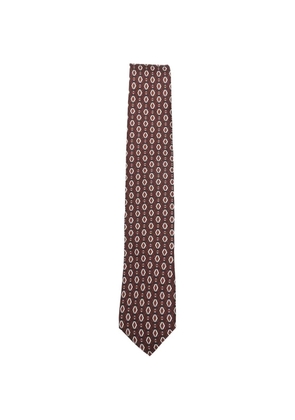Lardini geometric-pattern tie - Brown