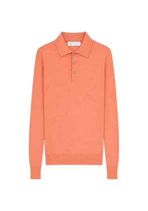 Brunello Cucinelli long-sleeve polo shirt - Orange